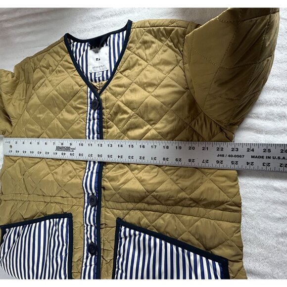 Free Assembly Women's Quilted Cinched Waist Liner Jacket Large Brown Pockets New - Picture 8 of 9